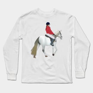 Girl Riding White Horse Long Sleeve T-Shirt